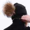 Geebro Winter's Winter Beanie Dzianiny żebrowane Czapki Kapelusz z pompom Cap Solid Color Sloot Hats Skullies Chapeu Feminino DQ42 211229