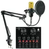 V8 Audio Mixer BM800 Kondensor Mikrofon Live Sound Card BT USB-spel DSP-inspelning Professionell Streaming