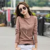 T-shirts Fashion Woman Fall Winter Long Sleeve Women Shirts Casual Solid O-neck Cotton T Shirt Women Tshirt Women Tops B783 210602