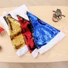 Christmas Decorations Double Sided Sequin Hats Red Blue Gold Adult Antler Hat for New Year Festival Holiday Party