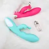 Dildo Rabbit Vibrator 10 Speed Strong Vagina Massager G-punkt Klitoris Dubbel Stimulator Kvinnlig Onani Sexleksaker För Kvinna 210622