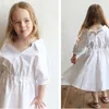 2T to 12 Y,2021 New Summer Mommy and Me Dress V-neck Half-sleeve Kids Shirt Dress Girls Cotton Dress Children Midi Dress,#5578 Q0716