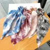 Long ruban à nœud coréen, imprimé Floral dégradé, bandeau élastique doux, queue de cheval, écharpe, cravate, accessoires pour cheveux