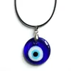 Verre turc oeil bleu pendentif collier corde de cire mode minimaliste vent fille amulette cadeau de vacances fait à la main voyage commémoratif