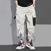 Hip Hop Fashion Spodnie Japońskie Spodnie Streetwear Graficzne High Street Spodnie dresowe Mężczyźni Wiosna Długie Czarne Spodnie Stylowe Odzież 210930