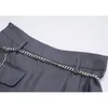 Été mode Patchwork plissé Mini Jupe femme Chic chaîne conçu Mujer court Faldas taille haute Jupe Feminino 210514