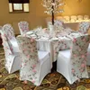 Organza Chair Covers 3D Flower Embroidery Spandex Banquet Chairs Cover table cloth for home wedding decorations events supplies