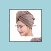 Towel Home Textiles & Garden Local Stock 100% Cotton Hair Quick Drying Turbie Twist Wrap Loop Button Bath Turban Drop Delivery 2021 Ldy7R