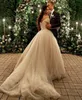 A Line Wedding Dresses 2021 Modest Plus Size Off Shoulder Bridal Gowns Sweep Train Tulle Beaded Pleats African Custom Made