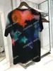 21ss men tee printed t shirts designer watercolor letter printing clothes short sleeve mens shirt tag white black 05272Y