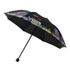 Parasol flamant rose pour femmes, parapluie ensoleillé à ultraviolets, trois plis, petits cadeaux portables pour femmes, pluie