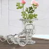 European Style Tall Vases Glass Transparent Creativity el Ornaments Crafts Crystal Candlestick Wedding Decorations 210610