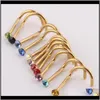 Rings & Drop Delivery 2021 Mix Colors Rhinestone Studs Screw Ring Bone Bar Body Piercing Jewelry Gold Sier Nose Pin Ygurz