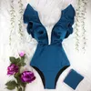 Gedrukte dames bodysuit zwempak bikini sexy v nek dames bikinis bikinis zomer strand halter badmode set