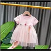 Dresses Odzież Baby Kids Maternity Drop Dostawa 2021 Urodzona dziewczyna zobaczy Ubrania Shortsleeve dla Baby Girls Princess Birthday Party D3FR XZ