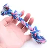 Zwierzęta Pies Bawełna Chews Knot Zabawki Kolorowe Trwałe Plecione Kości Liny 18 CM Śmieszne psy Puppy Cat Gray