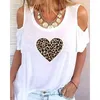 Femmes Mode Casual O Cou T-shirts Tee Tops 3XL Tee-Shirt en forme de coeur Imprimé À Manches Courtes T-shirt Décontracté 210716