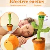 Cartoon electric plush toy can sing 120 dance music luminous cactus recording learn to talk doll4811345