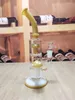 10.4 Inch hookah Yellow Mushroom Perc Blown Glass Tobacco Water Pipe Bong 14mm Bowl