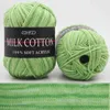 1 pc 3 fios coloridos fios de algodão para crochet tricô roupas de bebê boneca suéter lã y211129