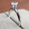 クラシック925スターリングシルバーモアッサナイト1ct 2ct 3ctカラットDカラージュエリーシンプルスタイル記念リング