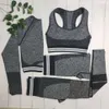 workout outfits for women Seamless yoga Set Sportswear Long Sleeve Gym Clothes Fitness sport bra High Waist Leggings Sports Suit 210802