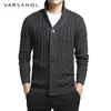 Varsnaol Brand Sweater Men V-Neck Solid Slim Fit Knitting Mens Sweaters Cardigan Male Autumn Fashion Casual Tops s 210601