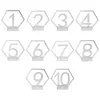 Décoration de fête mariage carte de siège hexagone Table numéro signes pour anniversaire acrylique géométrique chiffres romains