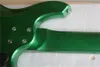 Verde metálico 6 cordas de mão esquerda guitarra elétrica do corpo elétrico com hardware cromado, pickups ativos, captadores HH, podem ser personalizados