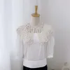 Scarves Sweet Pearl Lace Shawl Women All-match Cotton Winter Hollow Korean Style Fake Collar Clothing Accessories