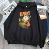 Sushi Chef Cat Print Hoodies Man Causal Sweatshirts Winter Long Sleeve Pocket Hip Hop Streetwear Hooded Japan Anime Clothes Mens H1862266