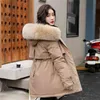 Płaszcz zimowy Plus Velvet Parkas Solidne Kurtki Casual Koreański Odzież Moda High Street Hooded Luźne Ciepłe Płaszcze Y598 210923