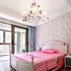 Hem vardagsrum trädgård ljuskrona flicka rum sovrum lampa kreativ rosblomma amerikansk retro järn industriella ljuskronor