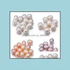 Pearl Loose Beads Jewelry 6--10Mm Drop-Shaped Natural Freshwater Ctured Pearls Scattered Rice-Shaped Half-Hole Naked Nonporous Drop Delivery