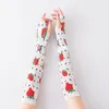 Classic Letter Plaid Arm Sleeves Men Women Cartoon Elbow Sleeve Fashion Strawberry Bears Silk Gloves Outdoor Protective Cool Wrap