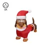 Decorazioni natalizie 1.1m Modello gonfiabile Bassotto dachshund Indossare vestiti con la luce per il cortile per il prato inglese Decorazione del partito Puntelli puntelli giocattoli