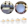 High Quality 5g-50g Mini Frosted Glass Jar Cream Bottles Round Cosmetic Jars Hand Face Packing Bottle With Wood Grain Cover