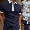 Summer Streetwear Clothing Men Fashion Plaid Short Sleeve Polo Polo قمصان غير رسمية من طوق السوستة تصميم Tops M-3XL 220308