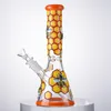 Bee Style Glass Bongs Straight Tube Hookahs Beaker Bong Heady Smoking 18mm Water Pipes