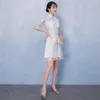 Vêtements ethniques Vintage Femmes Cheongsam Mince Style Chinois Dames Qipao Élégant Dentelle Vestidos Sexy Oriental Fille Robe Quotidienne Plus La Taille Robe