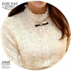 Chemise en dentelle Femmes Vêtements Blusas Femininas Blouses Chemises Mode Femmes Tops Épais Polaire Femmes Crochet Blouse 018A 210528