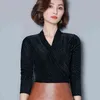 Kobiety Bluzka Z Długim Rękawem All-Match Duży Duży Wielkość Koreański Styl Slim Mały Koszula Collar Velvet 820F 30 210415