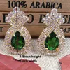 Haarclips Barrettes Zeronge Jewelry 4.1 "Grote luxe gouden strass Carnival Crown Tiara Hoofdbandkam met Earring Matching