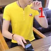 Korte Merk Merk Trend Koreaanse versie van de slanke dunne sectie Jeugd T-shirt katoen Casual knappe Compassi 210420