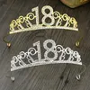 Andra festliga partietillbehör 18th Birthday Princess Crown Headband Crystal Wedding Hairband Hair Headwear Decor