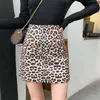 Mode leopard a-line skits print hög midja kjol vintage streetwear sexiga mini faldas mujer damer 1311 40 210521