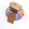 2021 Nya 50pcs DIY Kraft Paper Taggar Brown Lace Multi Shapes Etikett Bagage Bröllop Notera Blank Pris Hang Tag Kraft Presentförpackningar