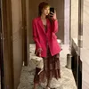 Sungtin Oversized Blazer Kobiety Jacket 2021 Nowy Plus Size Chic Wiosna Jesień All-Match Blazers Fashion Office Lady Tops X0721