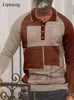 Erkek Polos Vintage 2022 Bahar Turn-down Yaka Gömlek Erkek Yaz Rahat Uzun Kollu Erkekler Kazak Tops Moda Gömlek Streetwear Tops