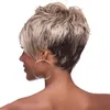 Wunderliches W Short Straight Hair Natürliche Mischfarbe Bob Perücken für schöne Frauen Hitzebeständige Faser Synthetische Wigfactory Direct